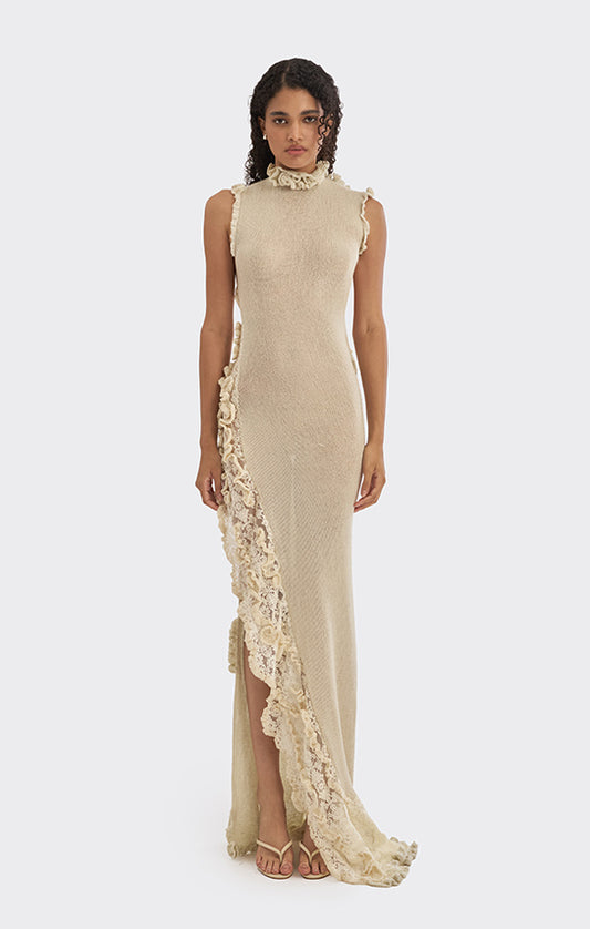 Art pieces - Knit Low-Back Maxi Dress