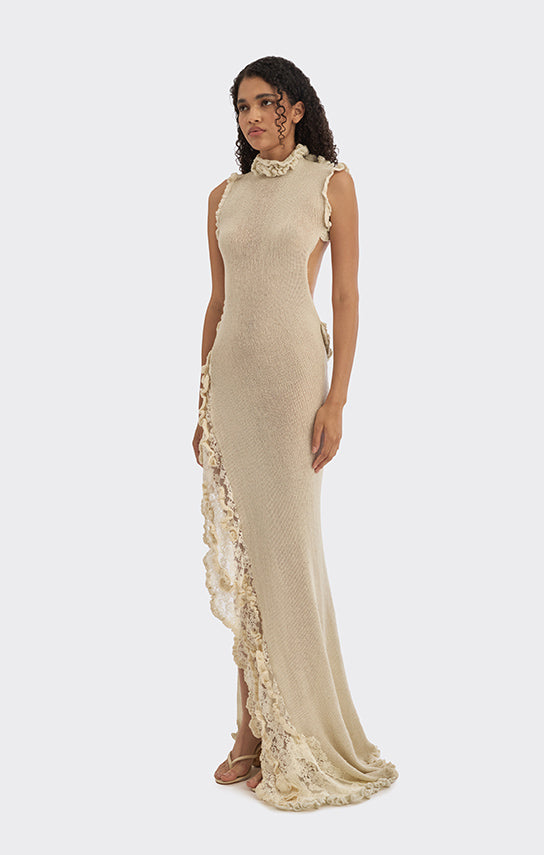 Art pieces - Knit Low-Back Maxi Dress