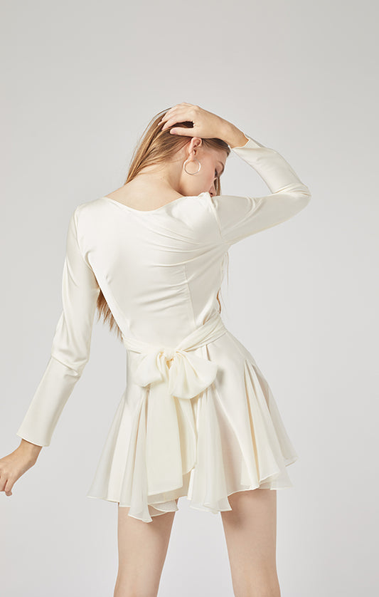 Ms. Godet Mini Long Sleeve Dress