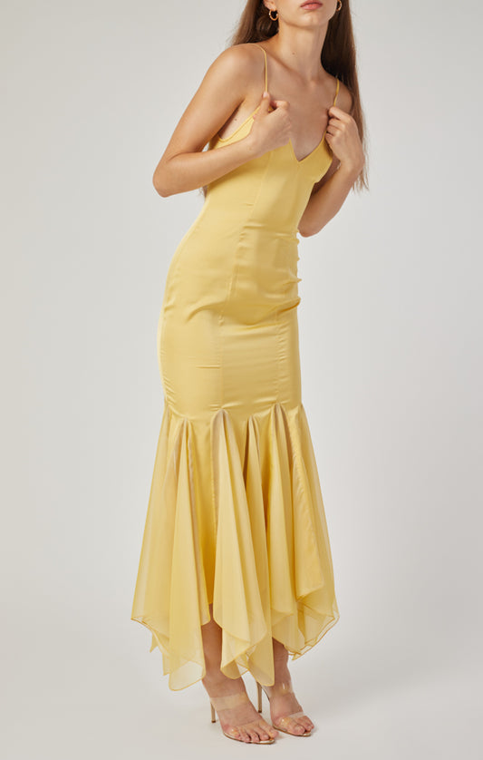 Ms. Godet Maxi Slip Dress